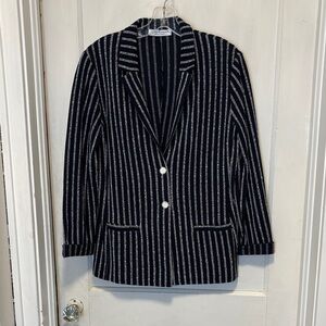 Amina Rubinscci Striped Blue and White Blazer 42